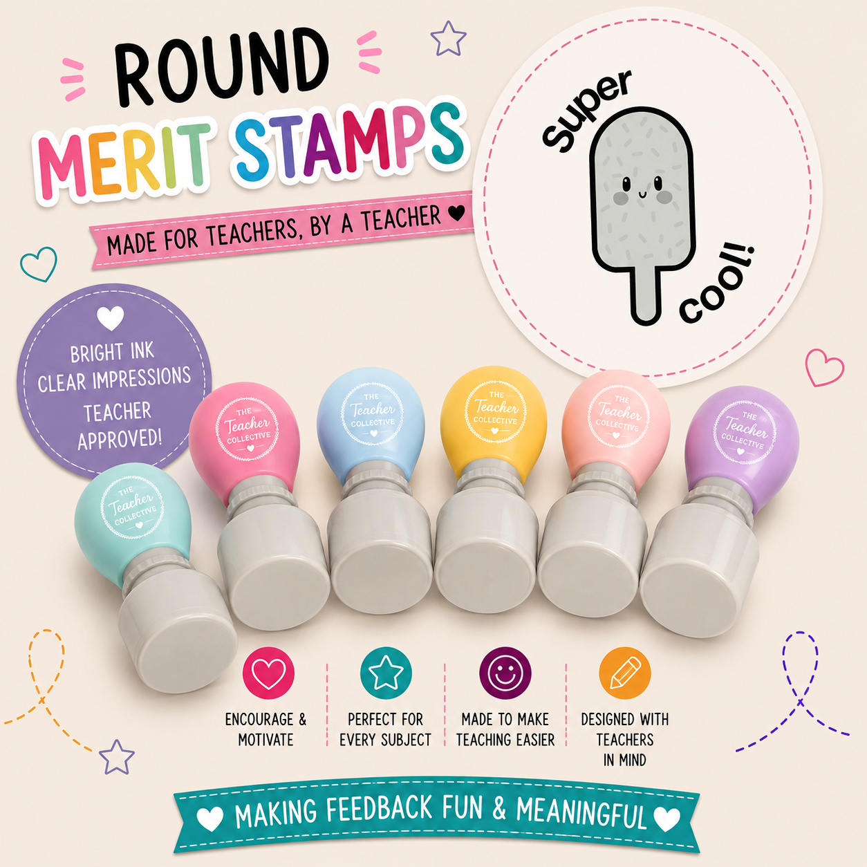 Custom teacher stamp - Popsicle stamp 4