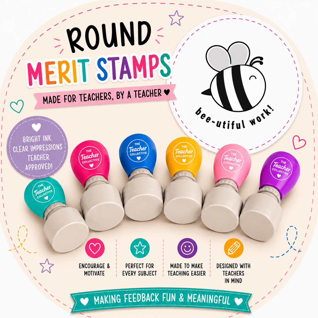 Bee-utiful work stamp