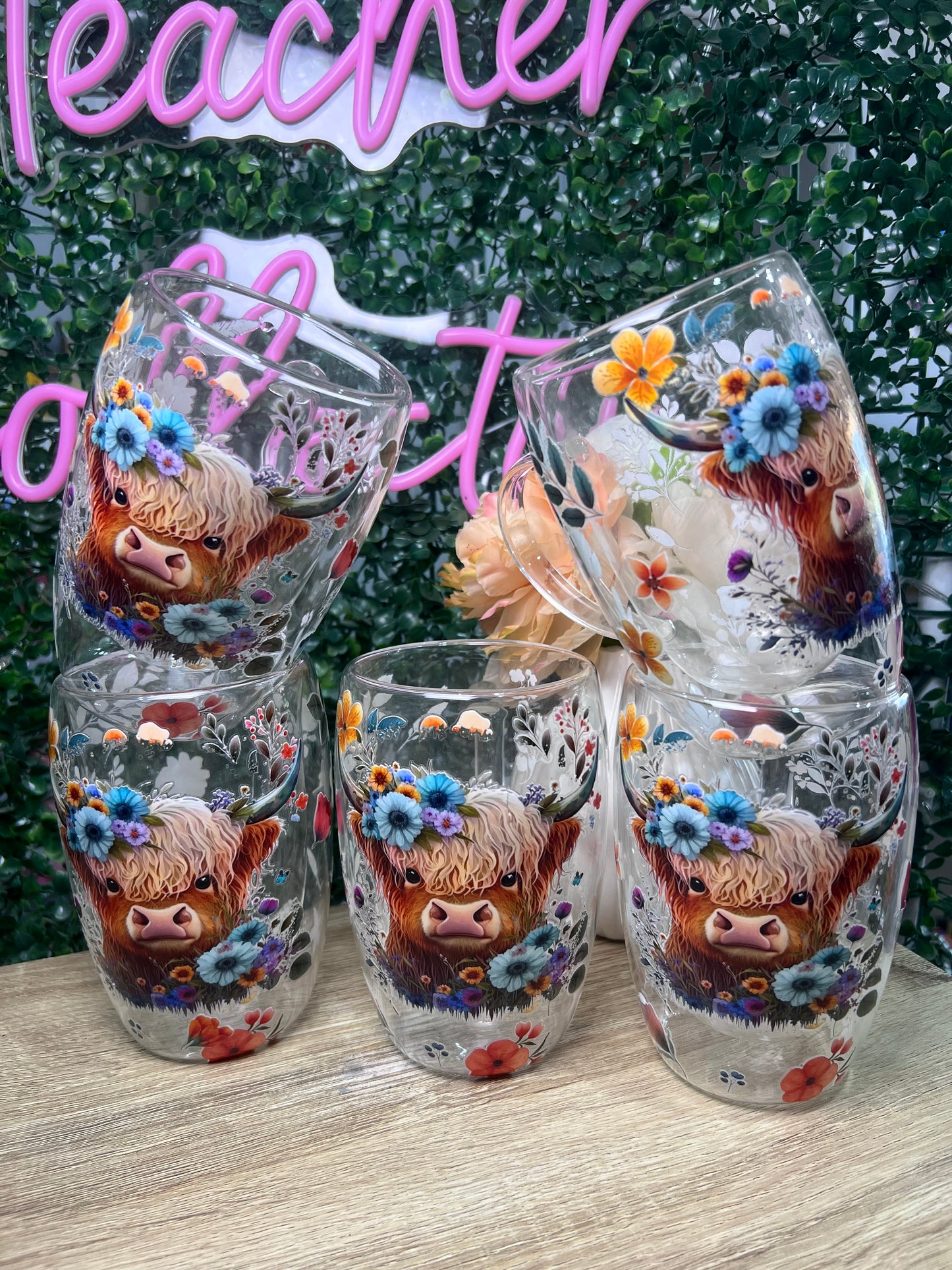 Highland Cow Double wall coffee mug set