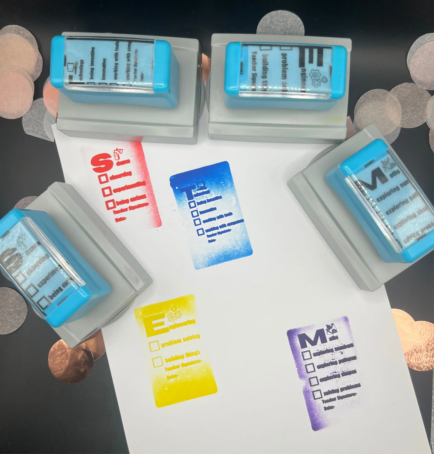 Damaged rubber STEM stamp set The Teacher Collective