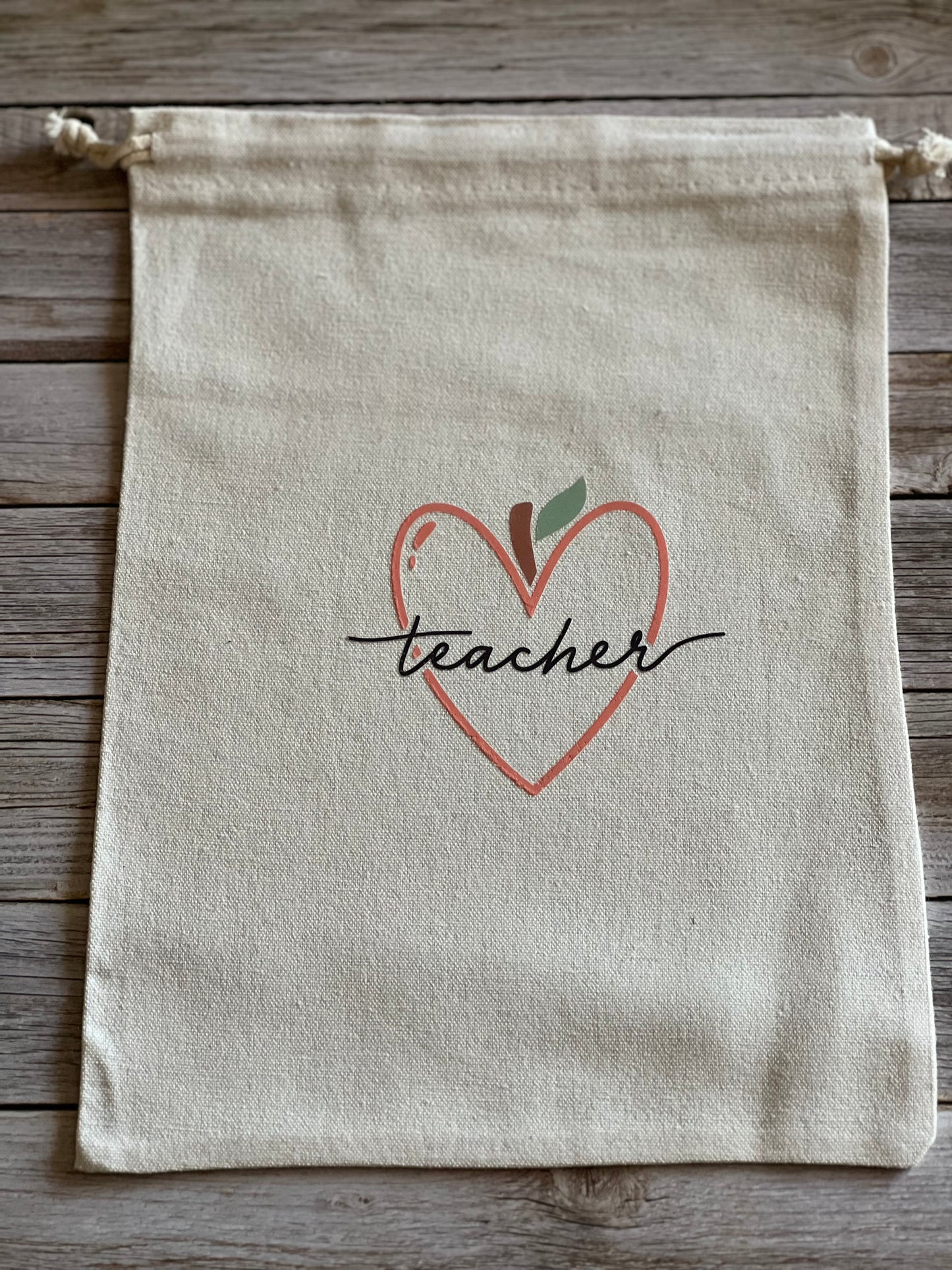 Canvas draw string teacher bag