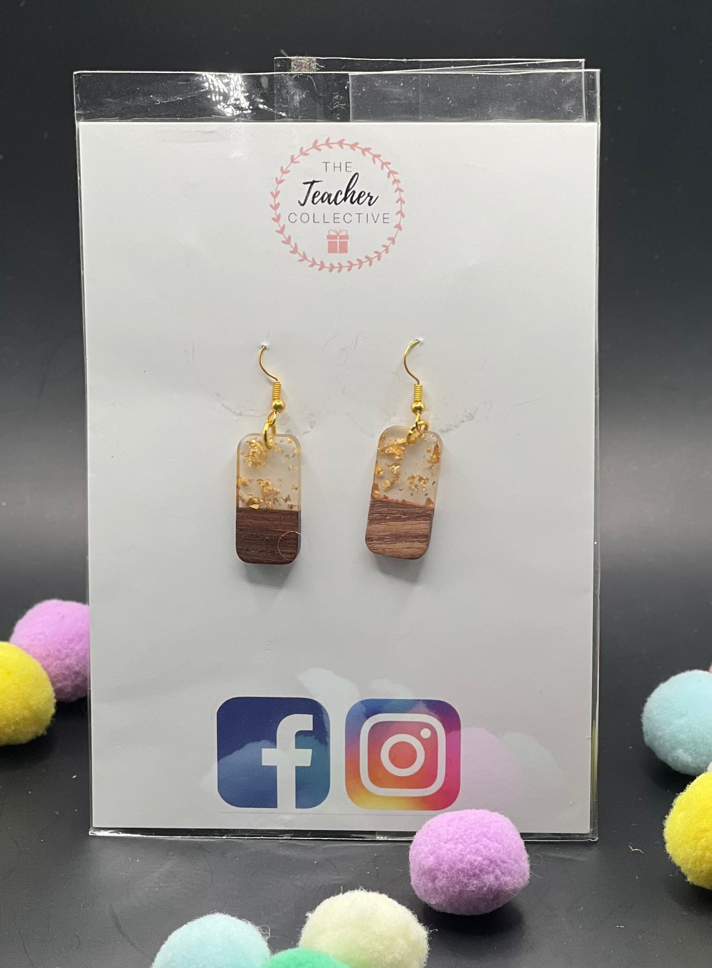 Wood / acrylic earrings
