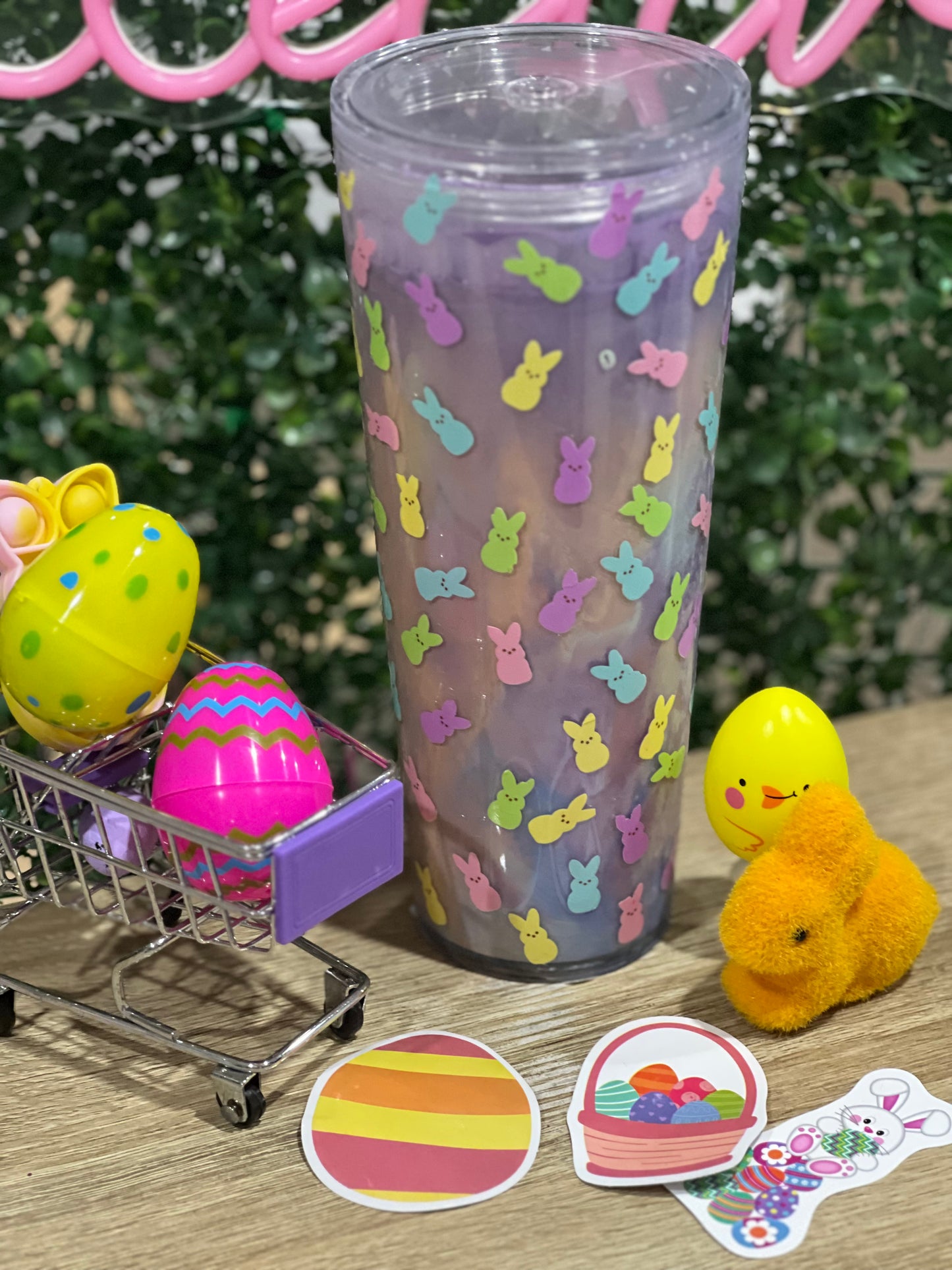 24oz acrylic Easter tumbler