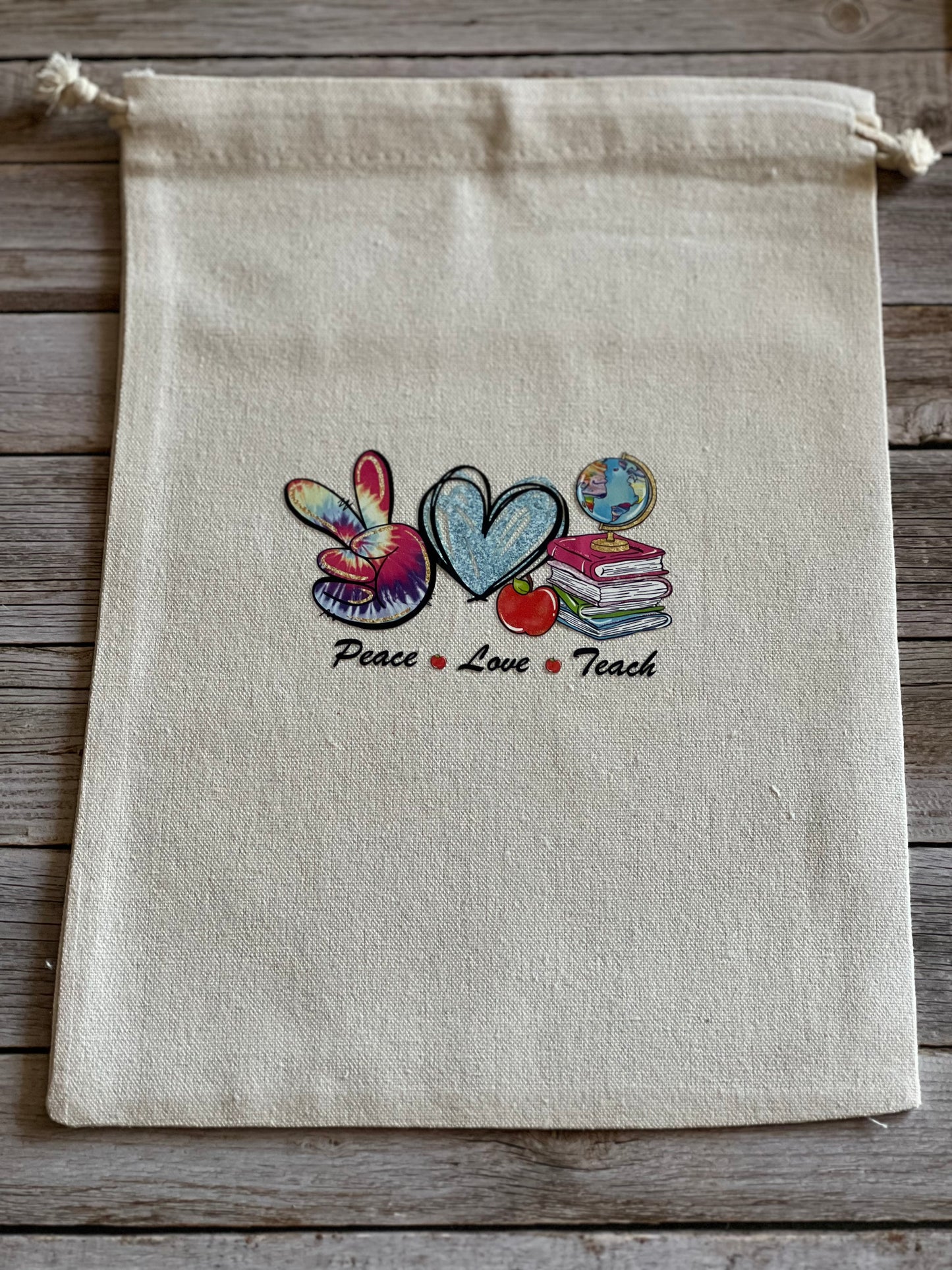 Canvas draw string teacher bag