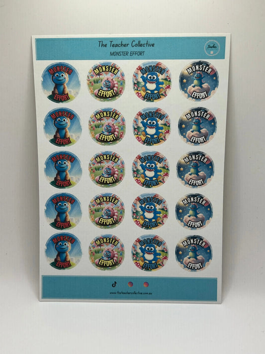 Monster effort stickers The Teacher Collective