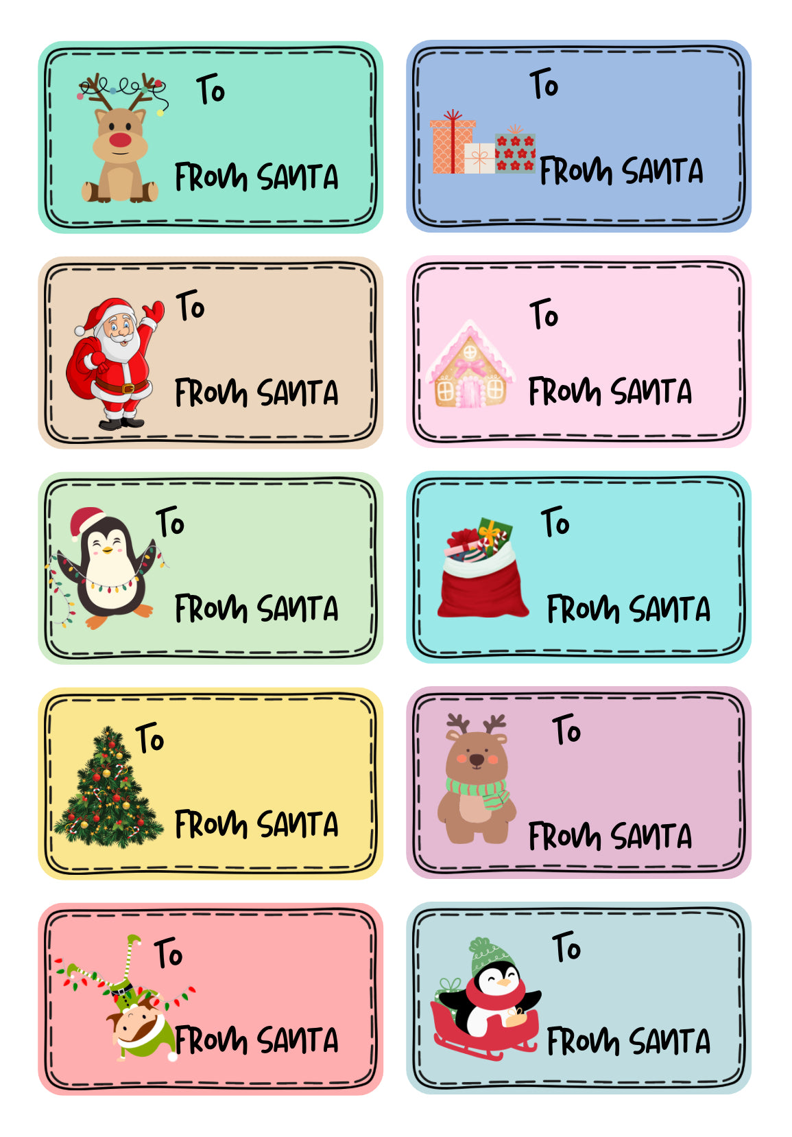 Traditional Christmas labels