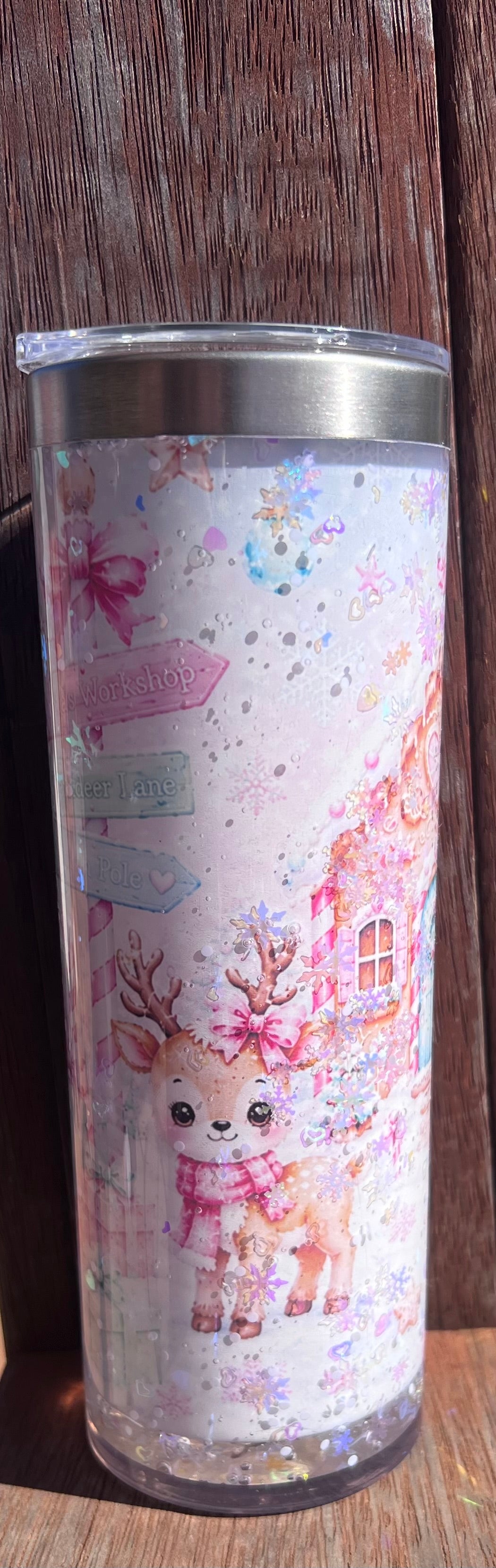 Christmas snowglobe tumbler