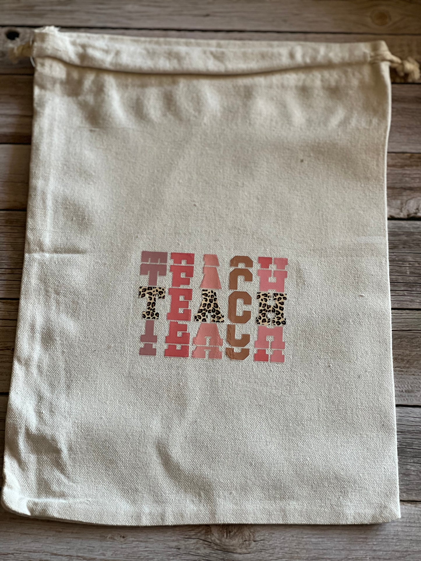 Canvas draw string teacher bag