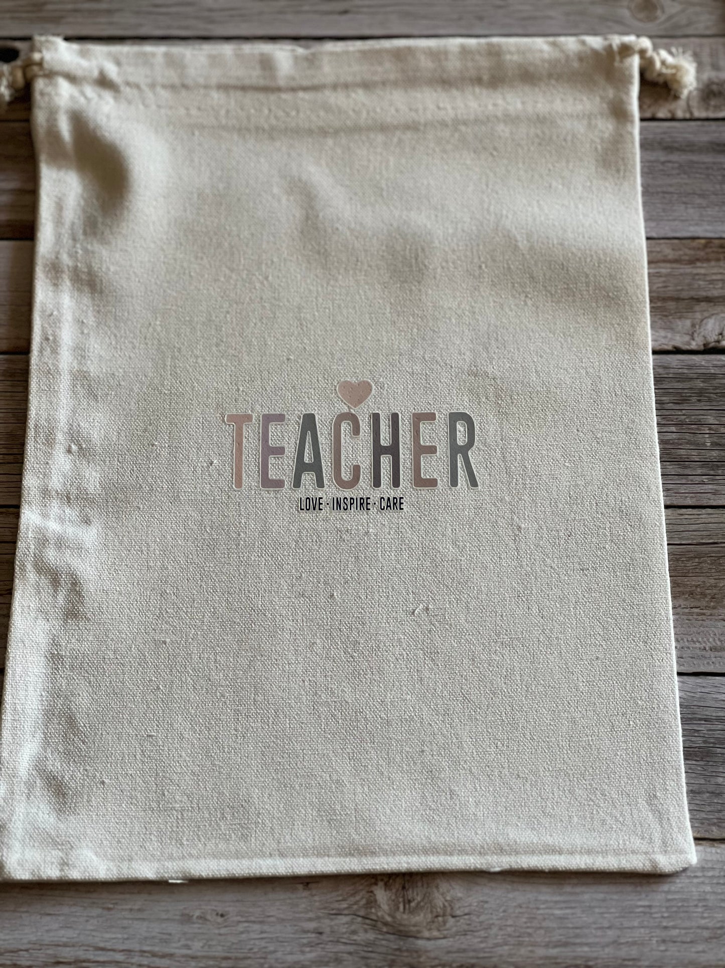 Canvas draw string teacher bag