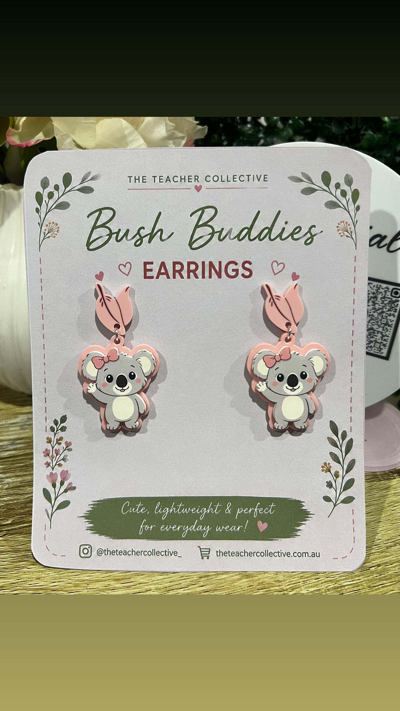 Bush Buddies Koala Acrylic Earrings