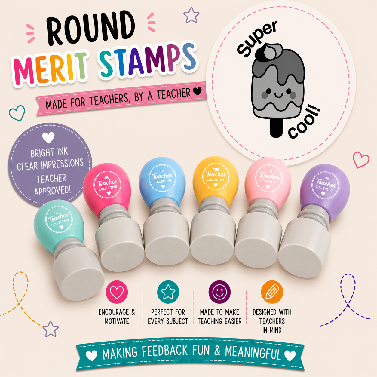 Custom teacher stamp - Popsicle stamp 6