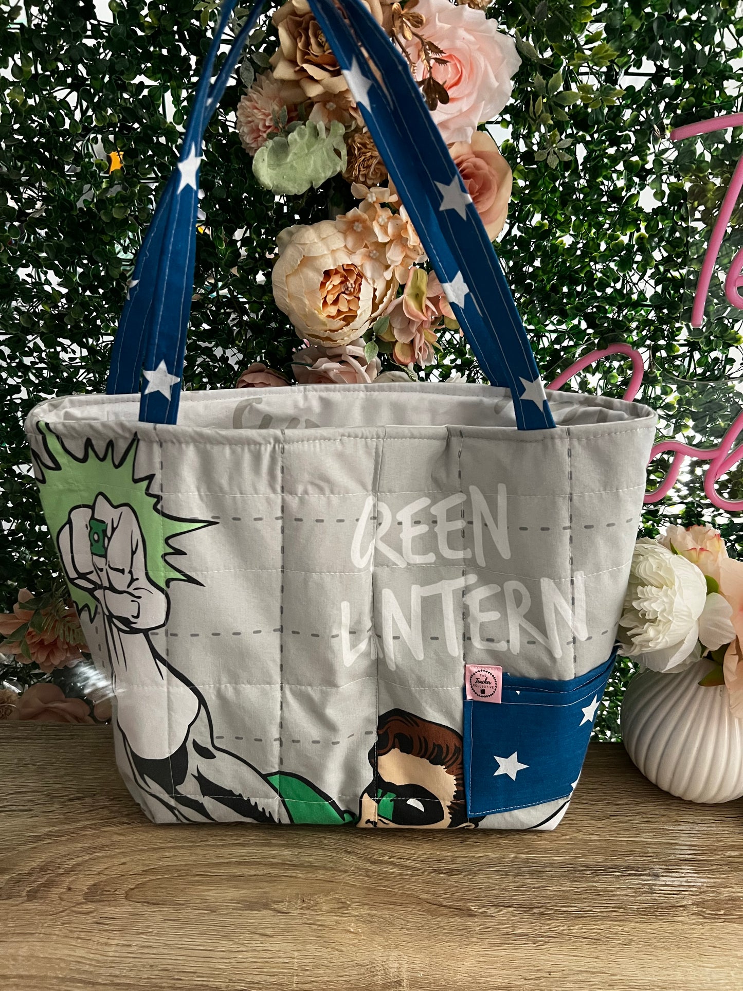 Vintage padded, lined tote bag set