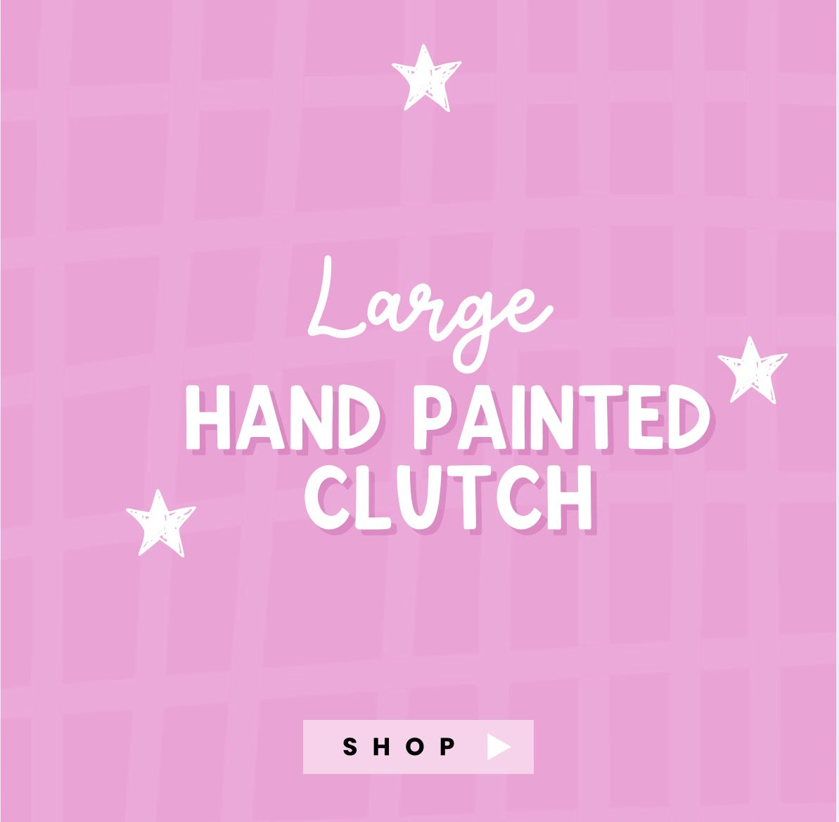 Large hand painted clutch