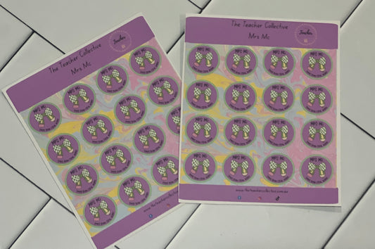 Bow-tiful work - green stickers