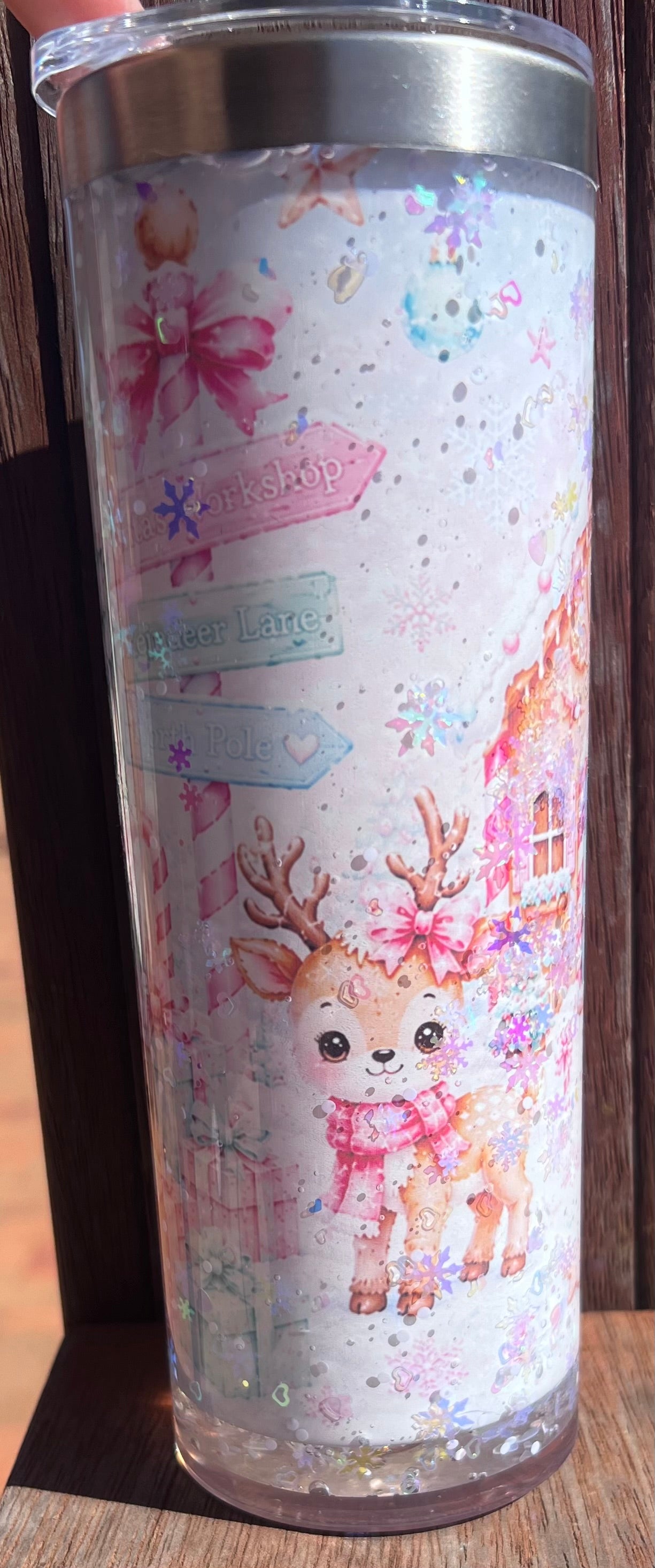 Christmas snowglobe tumbler