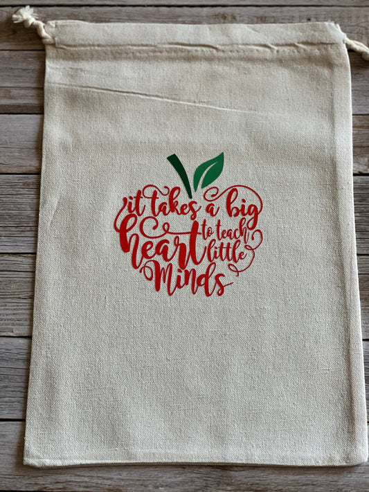 Canvas draw string teacher bag