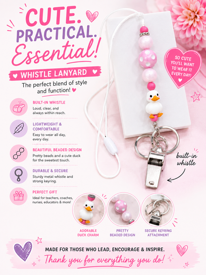 Puddle duck Whistle lanyard