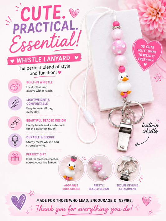 Puddle duck Whistle lanyard