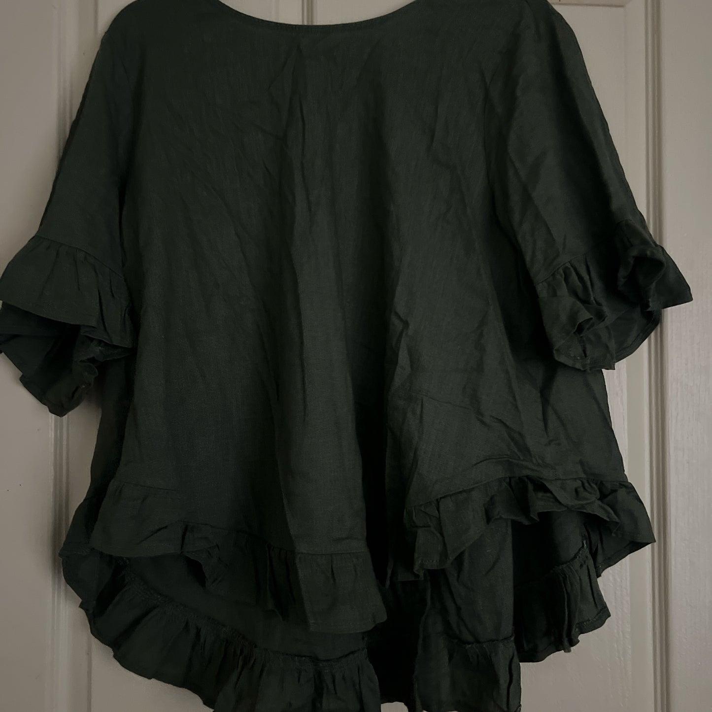 Kaki green flowy top