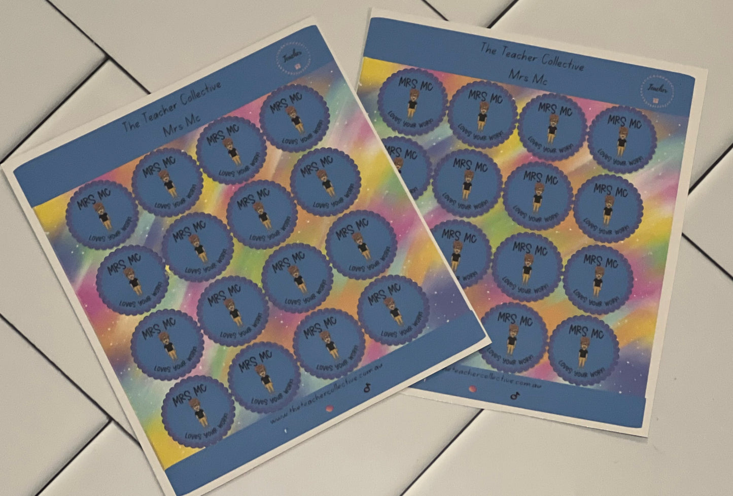 Cartoon a blue stickers