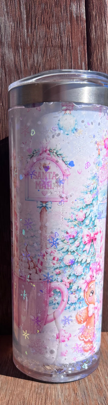 Christmas snowglobe tumbler