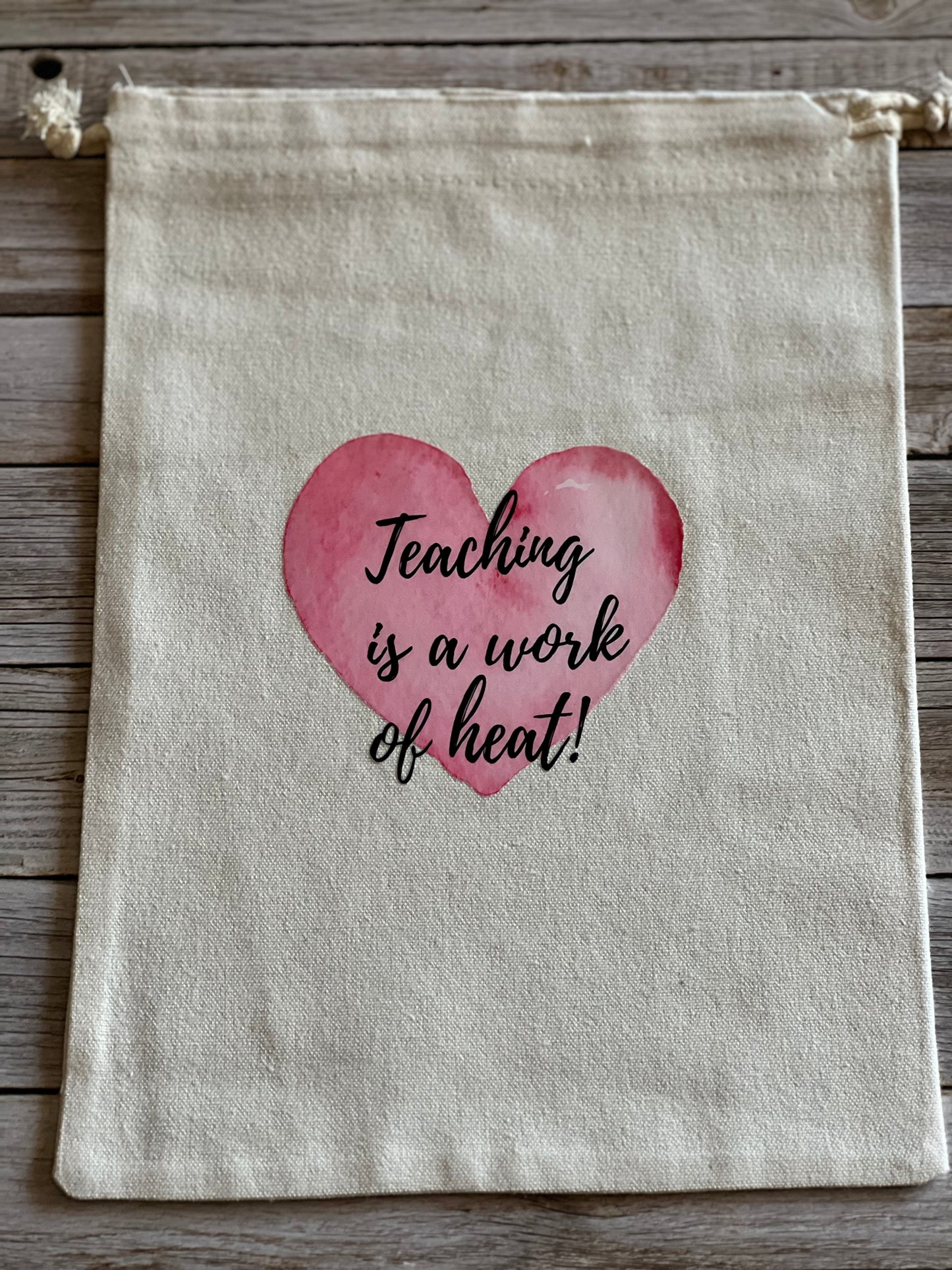 Canvas draw string teacher bag