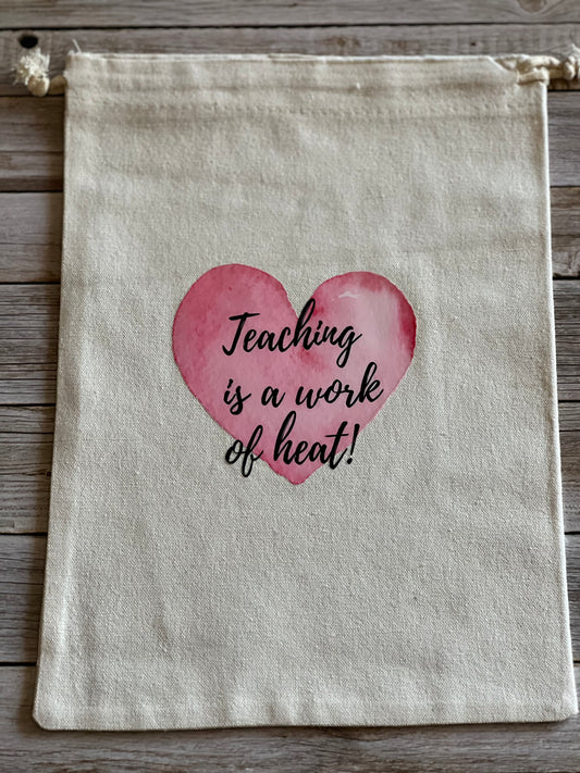 Canvas draw string teacher bag