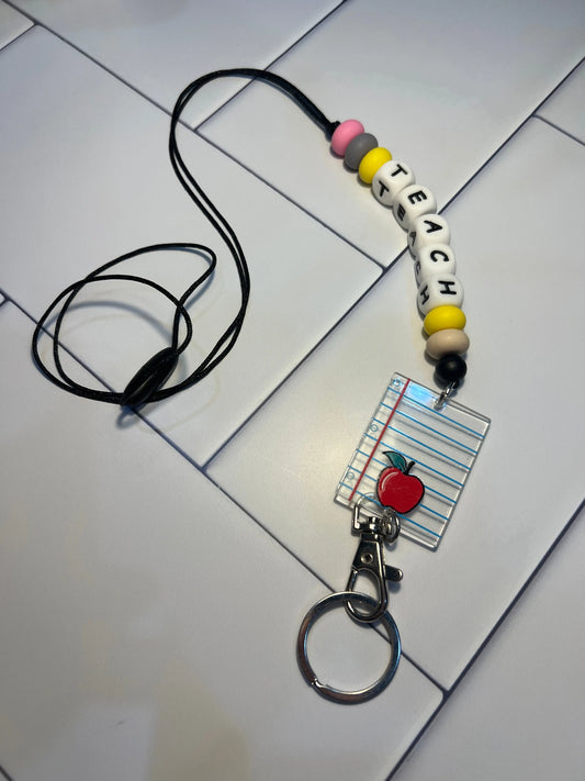 Beaded teach lanyard The Teacher Collective