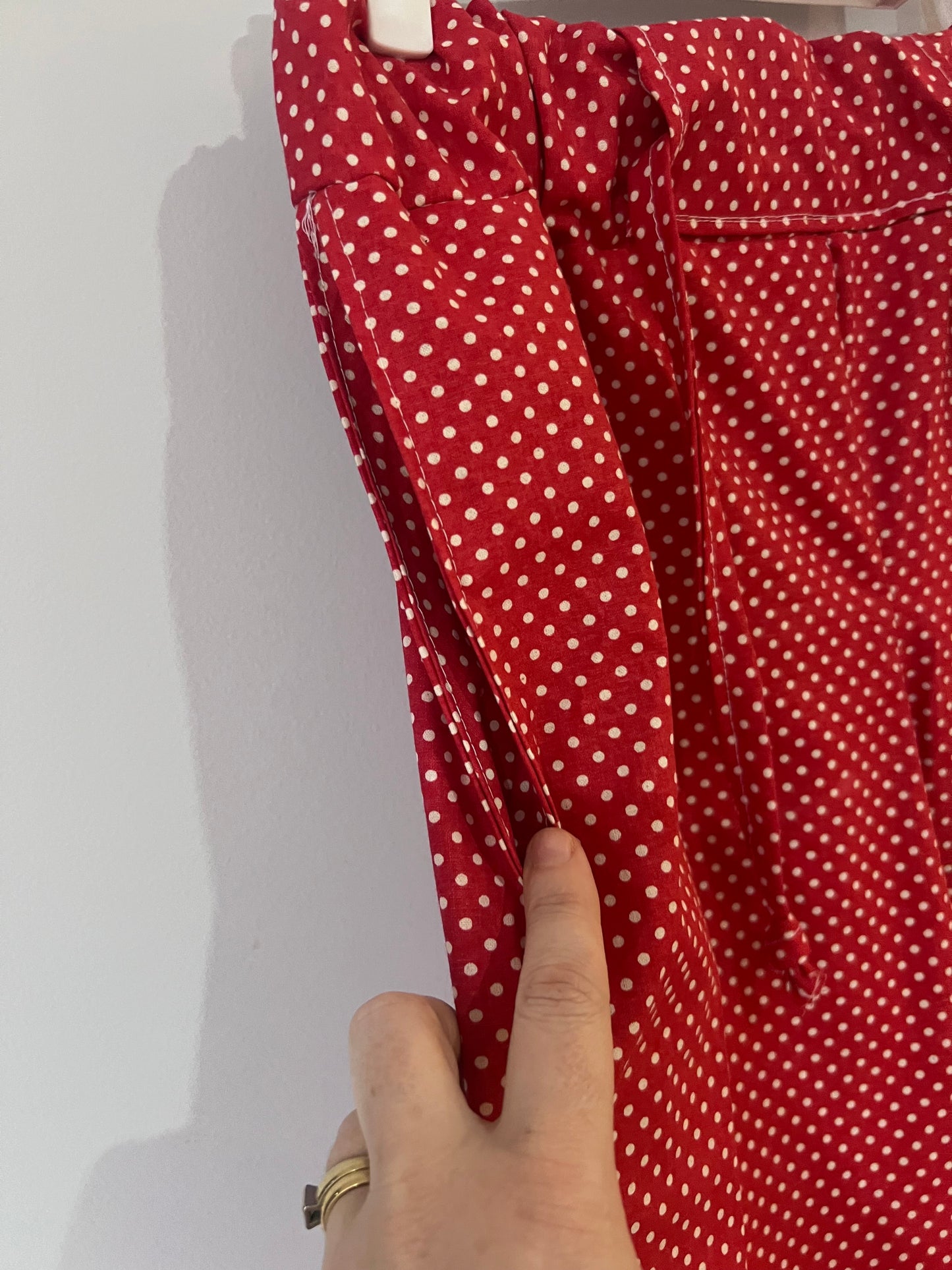 Red polka dot pants - size 10