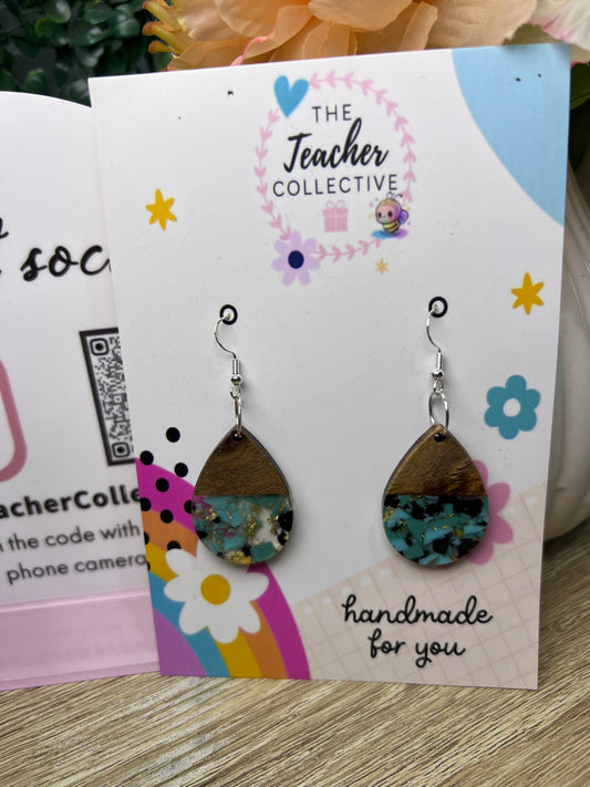 Wood / acrylic earrings