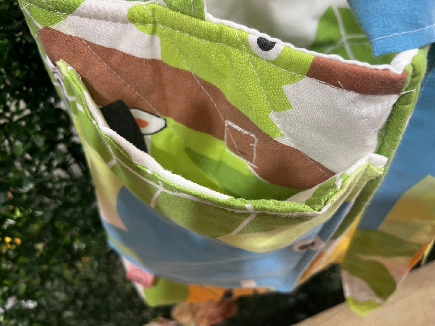 Vintage padded, lined tote bag set