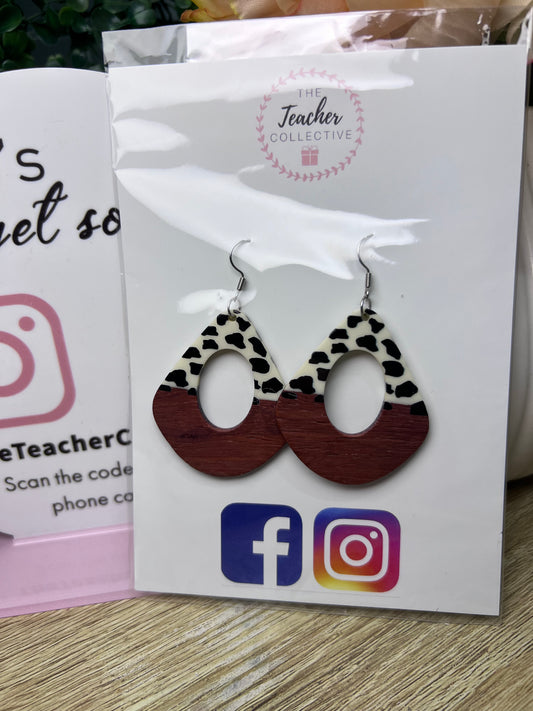 Wood / acrylic earrings