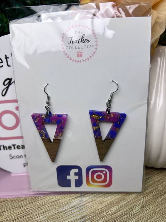 Wood / acrylic earrings