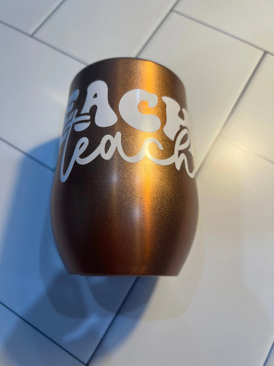 Teach stainless coffee mug rose gold The Teacher Collective