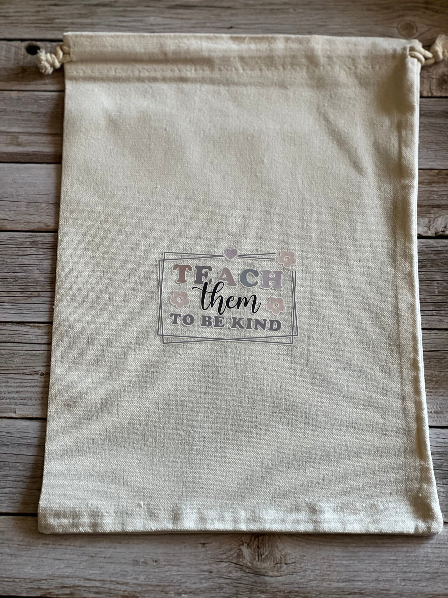 Canvas draw string teacher bag