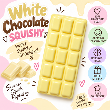 White Chocolate Bar Slow Rising Squishy | Sensory Fidget Toy