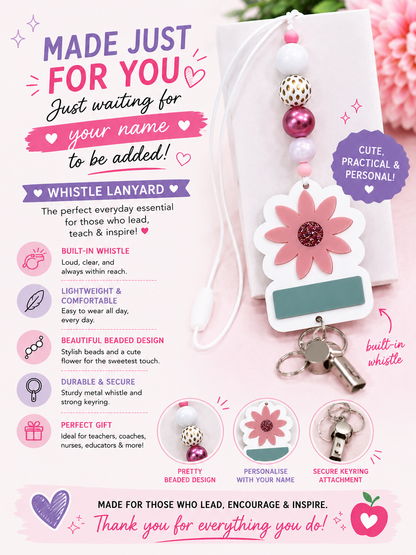 Flower name lanyard