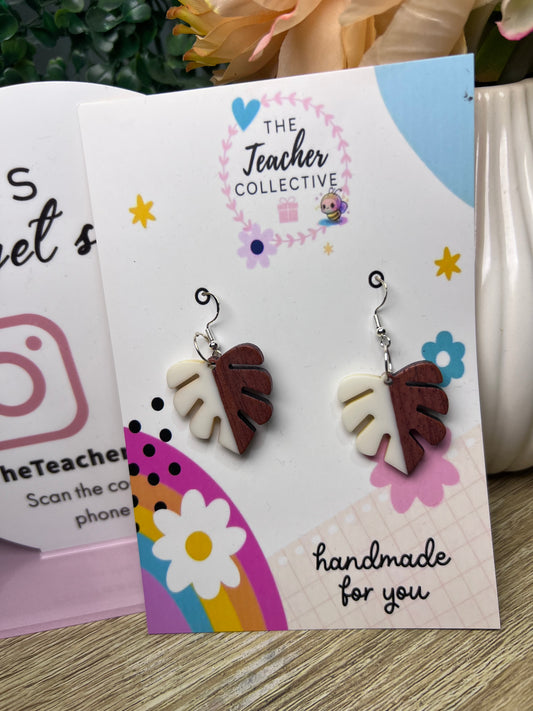 Wood / acrylic earrings