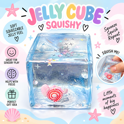 Clear Jelly Cube Squishy | Sensory Fidget Toy