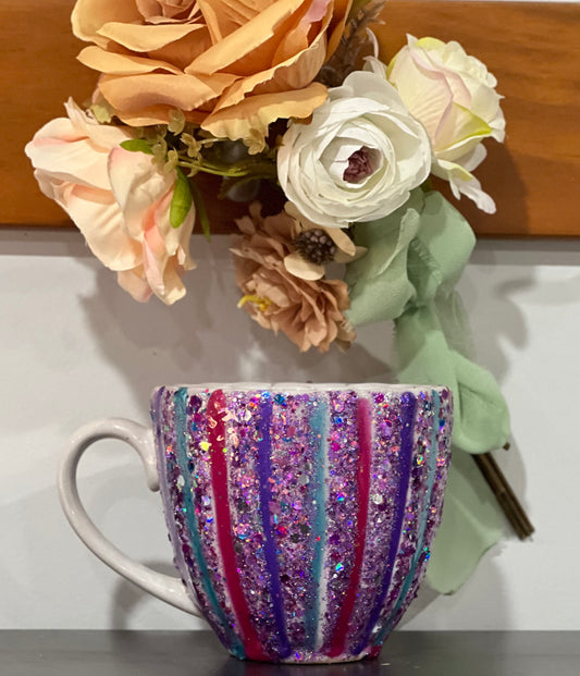 Snowflake petal embossed mug