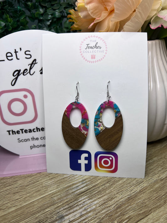 Wood / acrylic earrings