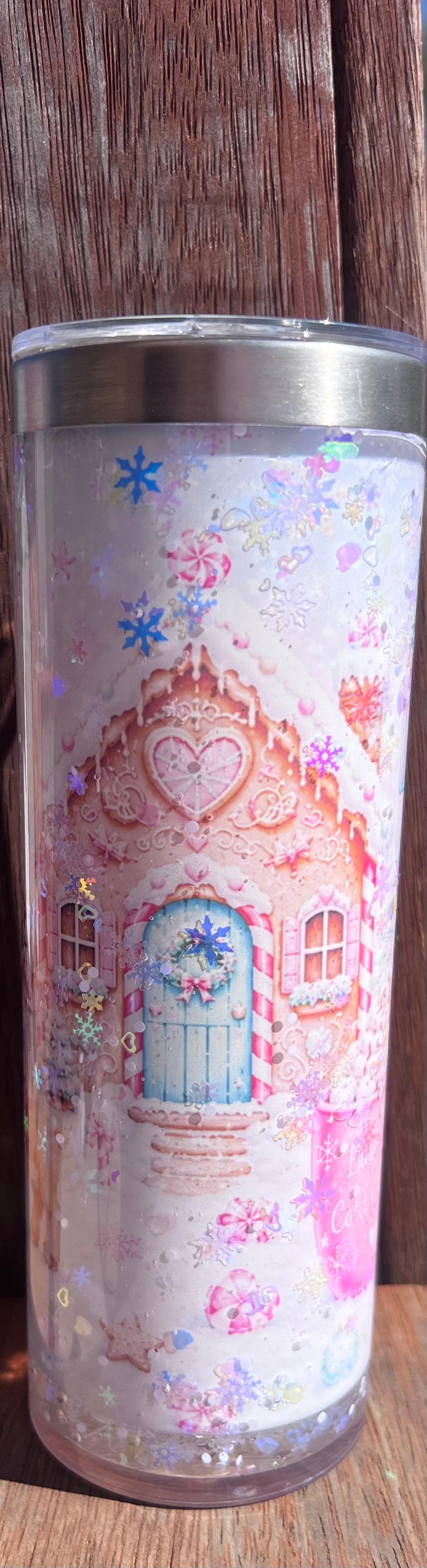 Christmas snowglobe tumbler