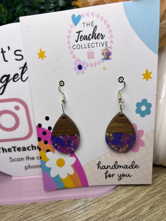 Wood / acrylic earrings