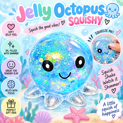 Jelly Octopus Squishy | Oil Filled Sensory Fidget Toy
