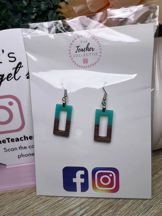 Wood / acrylic earrings