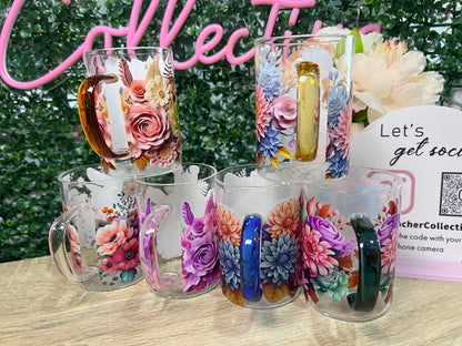 6 piece Animalia glass mug set