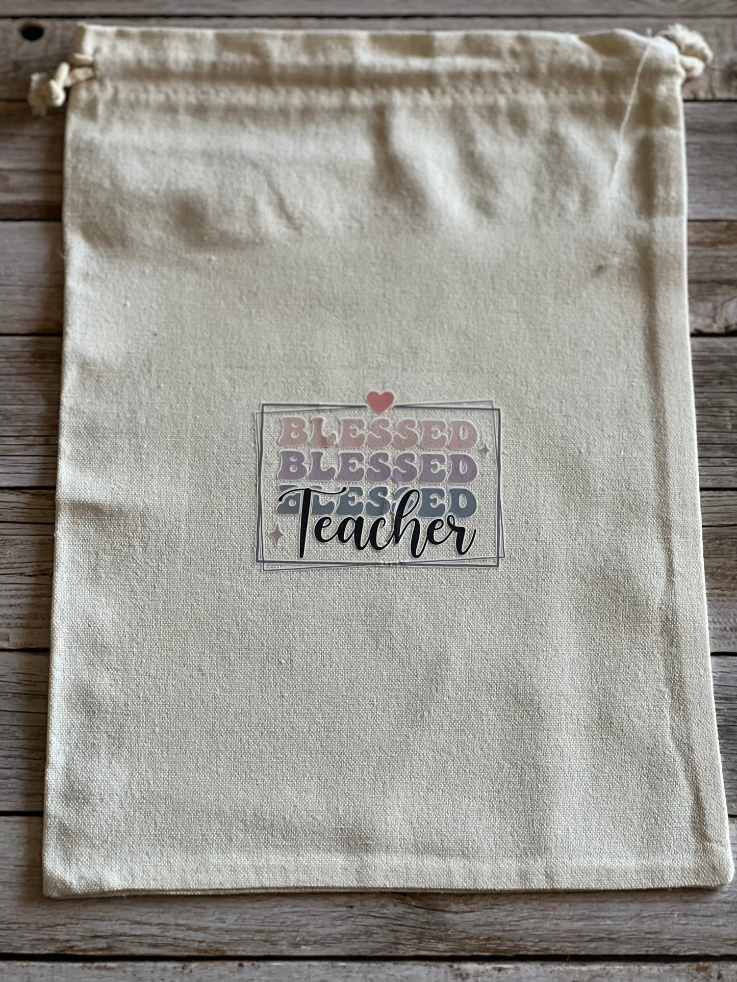 Canvas draw string teacher bag