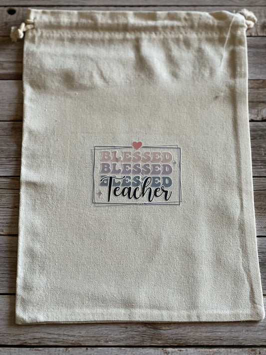 Canvas draw string teacher bag