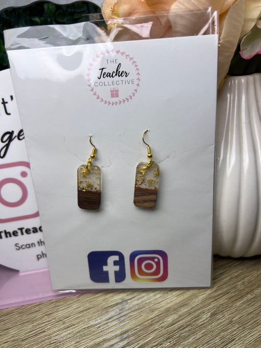 Wood / acrylic earrings