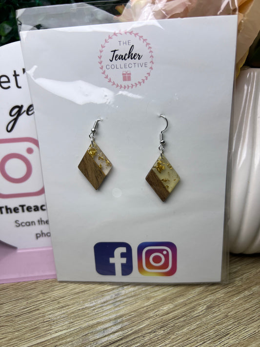 Wood / acrylic earrings